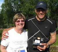 Gunilla Ögren bästa dam o Steve Björk segrare i Norsjö byamete 2007
